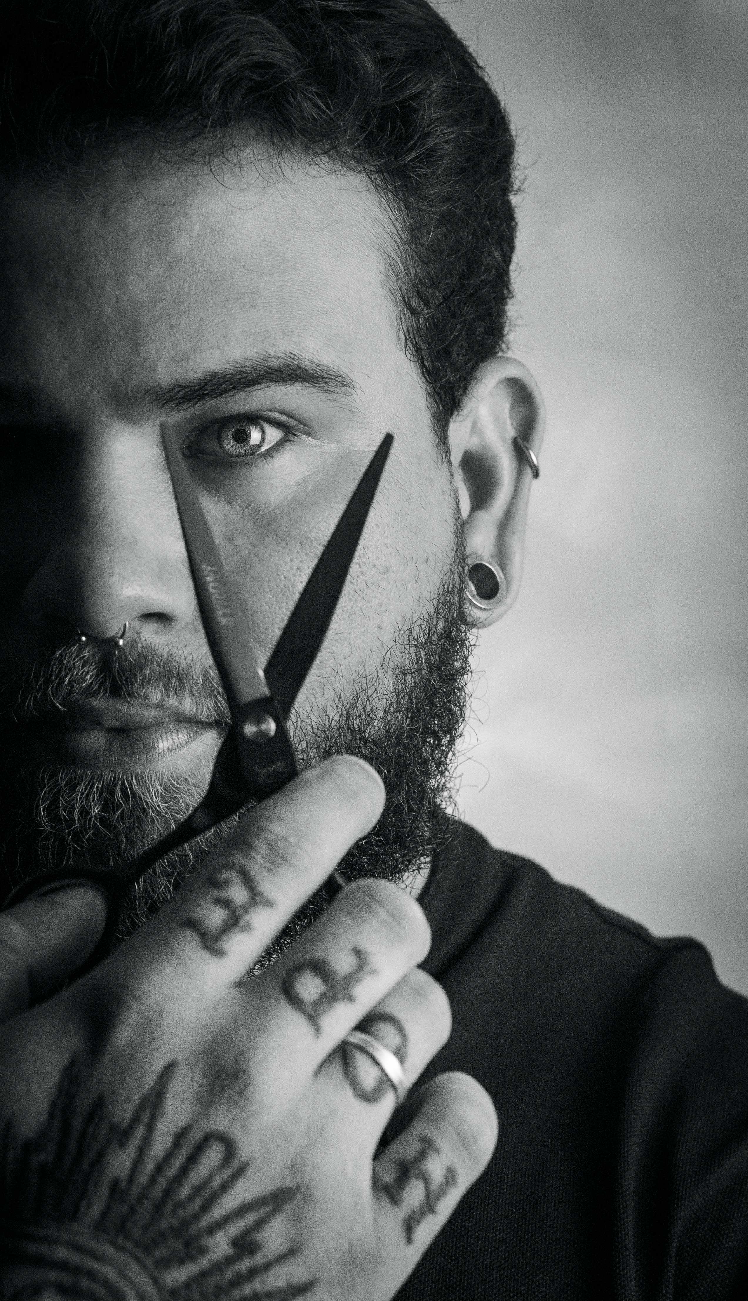 Retrato artístico preto e branco